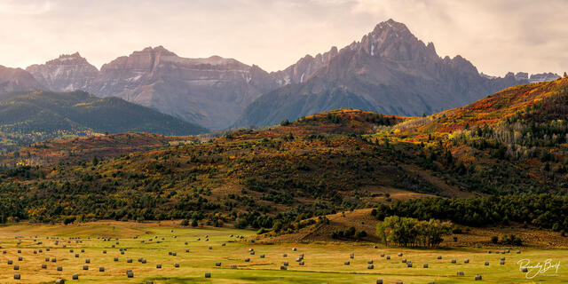 sunrise at the Ralph Lauren double RL ranch in Ridgway Colorado.
