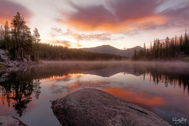 Sunrise with Polaris pass in the background in the Eagle Cap Wilderness.