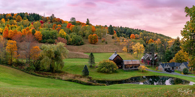 Sunrise at the Sleepy Hollow Farm in Vermont.