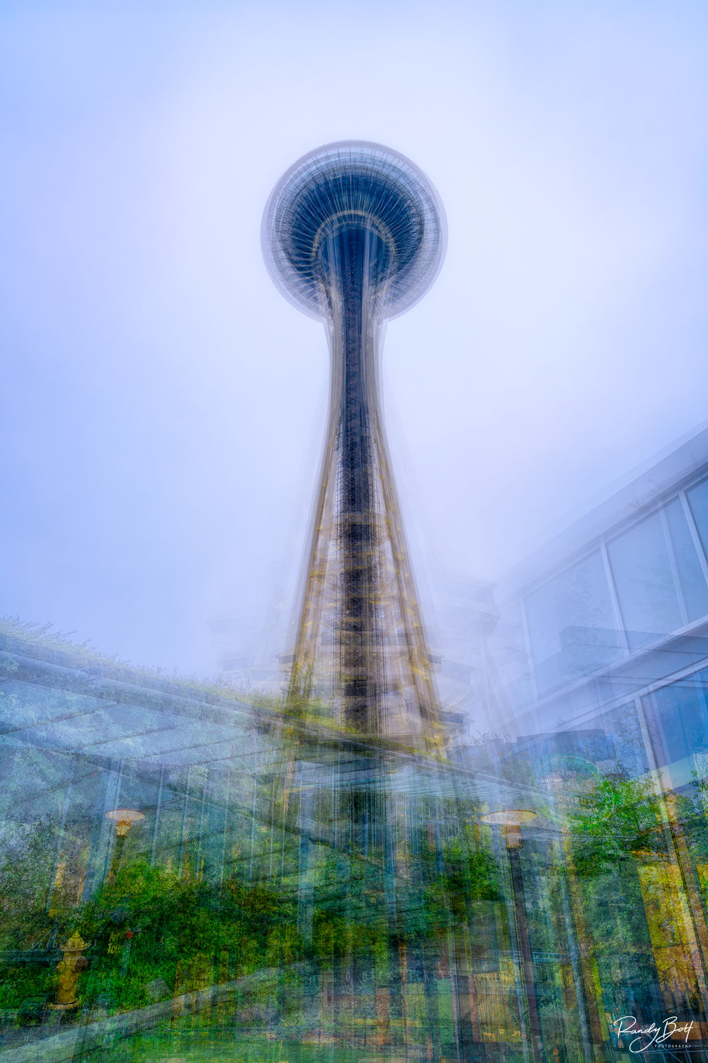 Blurry Needle The Space Needle edited in the style of Pep Ventosa