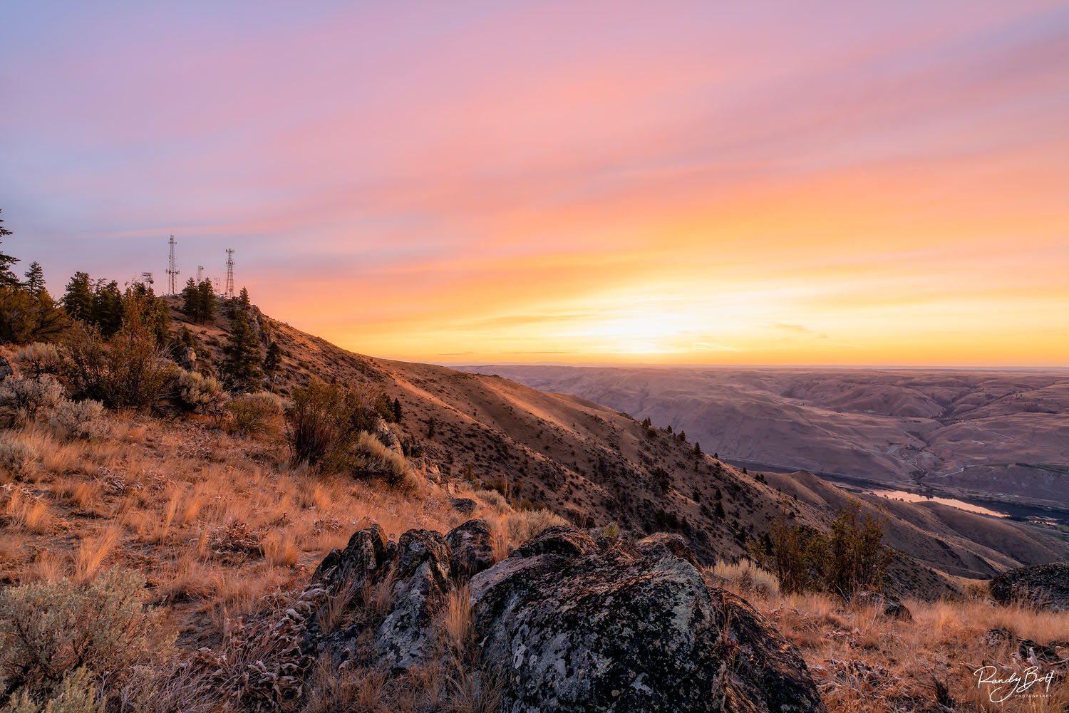 sunrise from Chelan Butte near Lake Chelan.