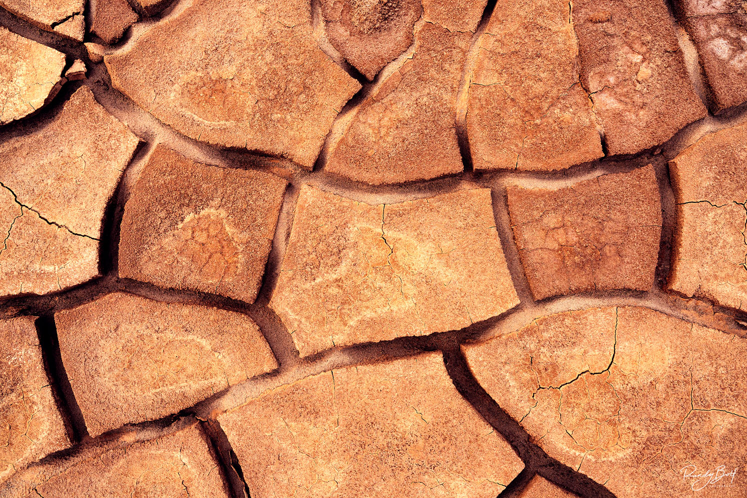 Cinnamon Toast Crunch Mud Cracks in Death Valley National Park near Mesquite Dunes