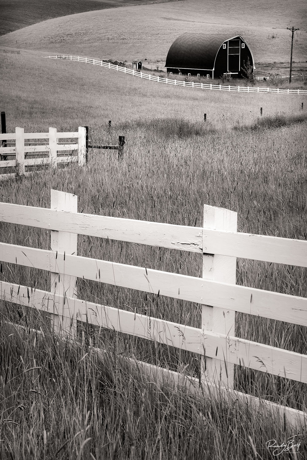 Fenced In a lone barn sits in a field in the Palouse region of washington