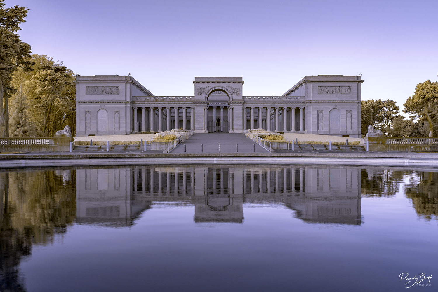 MIB Headquarters Legion of Honor museum in San Francisco photographed in infrared.