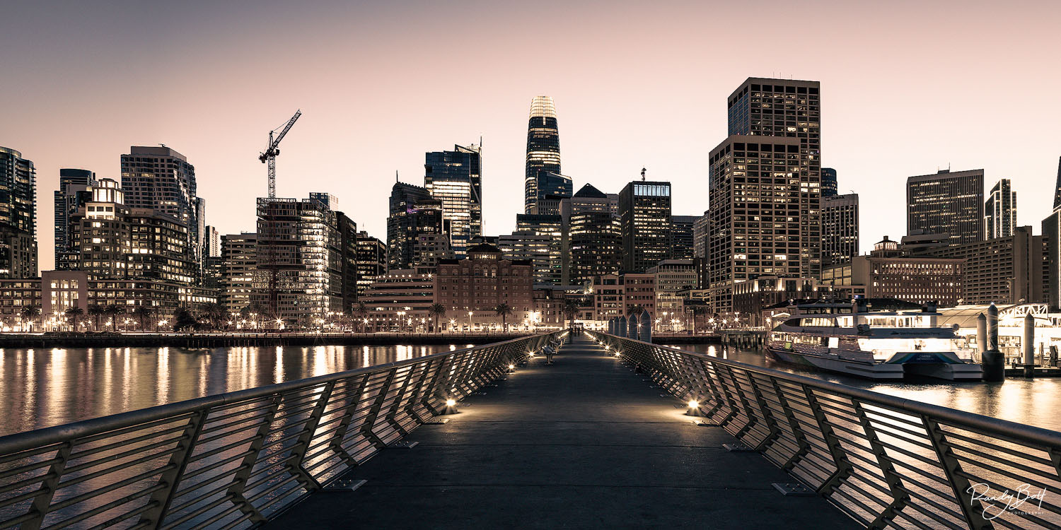 monochrome panorama of San Francisco