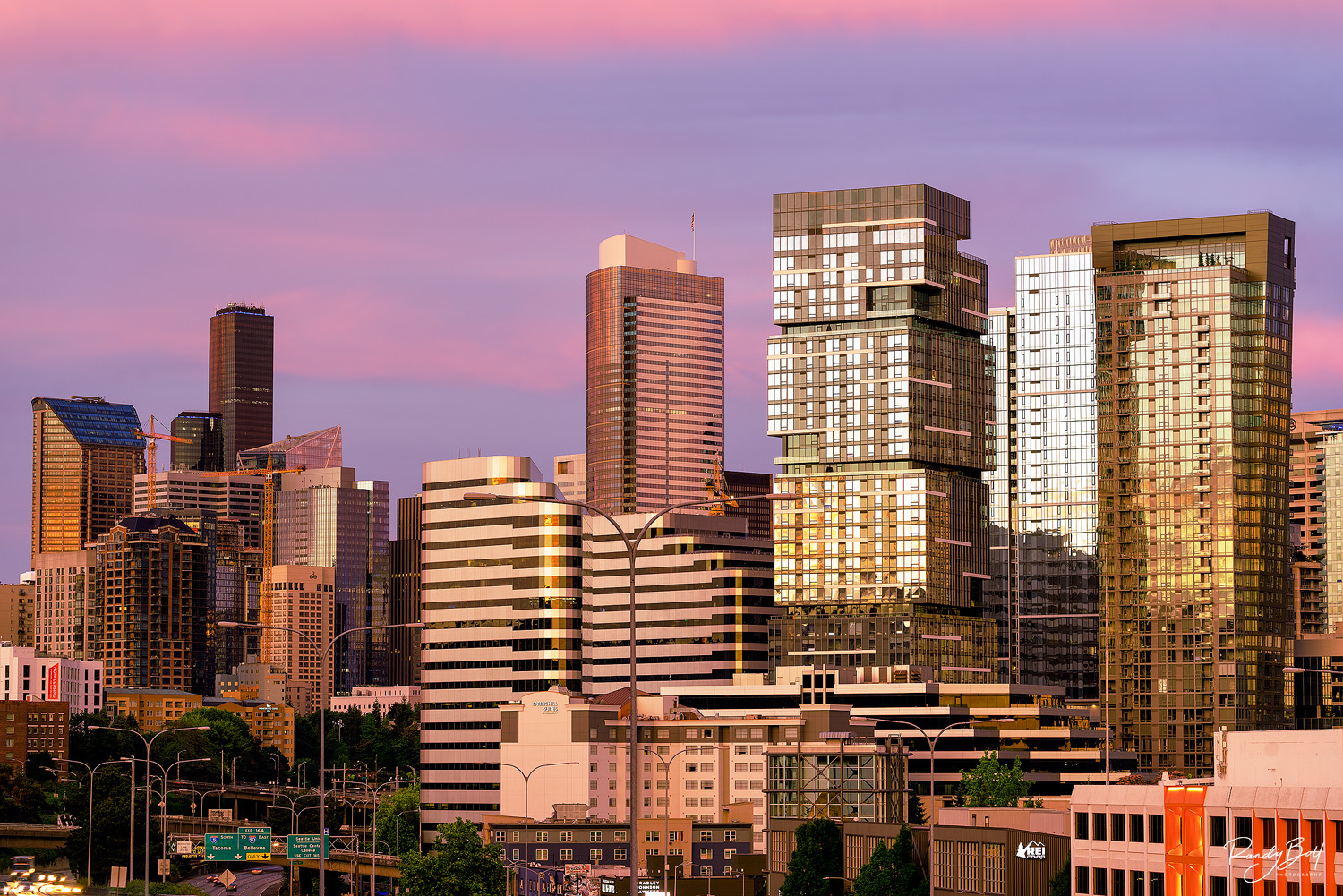 Sunrise City Glow glow of the sunrise on the city of Seattle.
