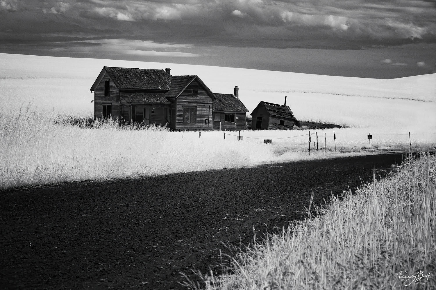 Weber Farmstead Infrared BW 830 nm deep black and white of the Palouse from Steptoe butte