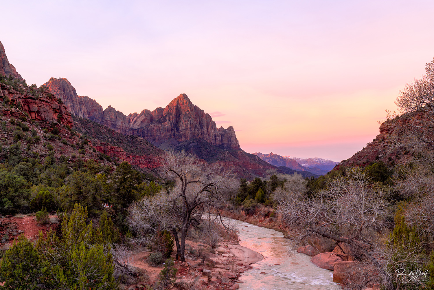 Zion Sunrise sunrise over the Watchman in Zion national park.